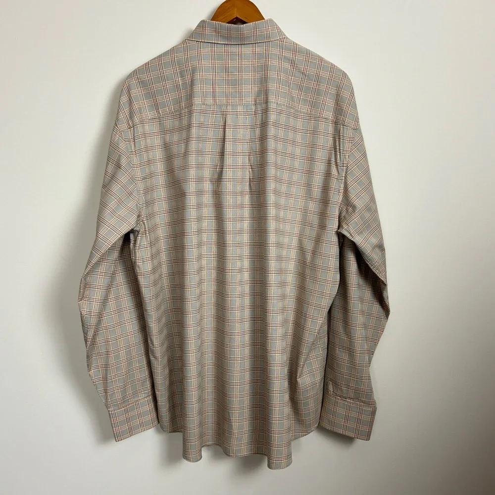 Alan Flusser Mens XXL Plaid Button Down Casual Long‎ Sleeve Shirt